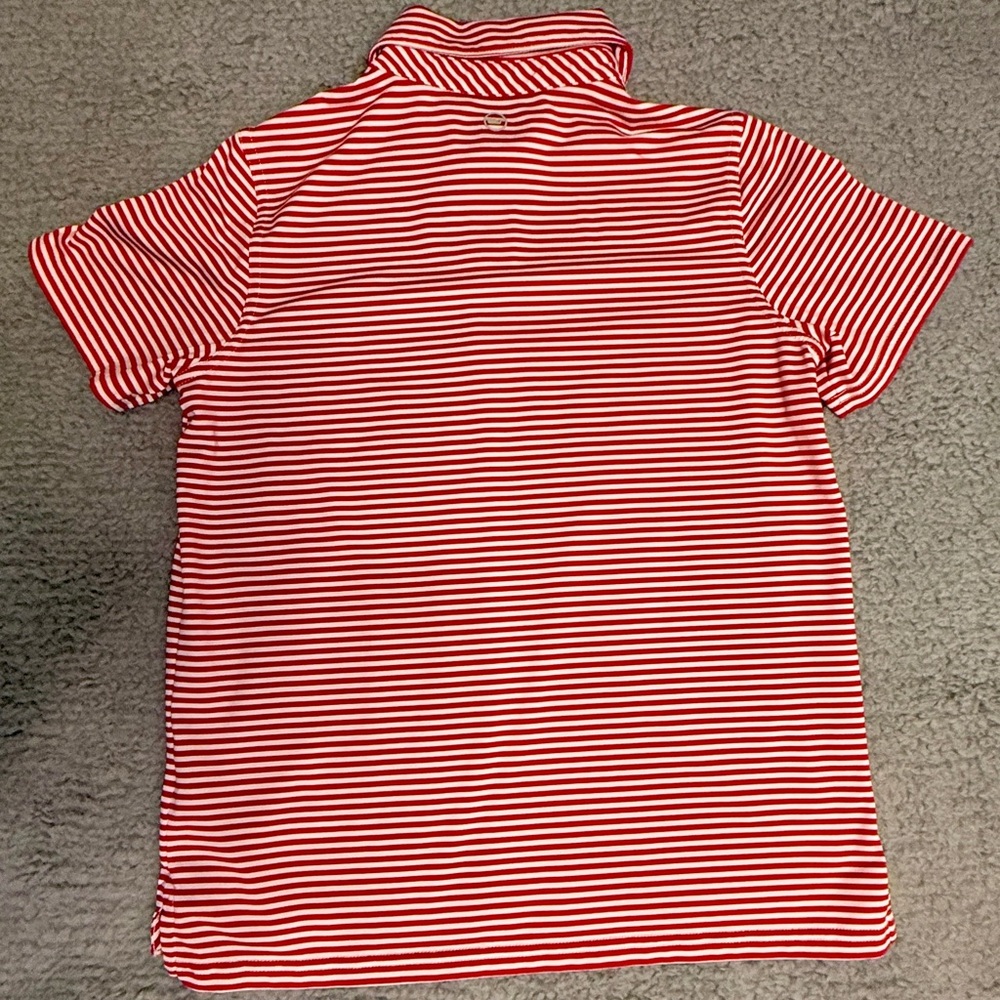 Vineyard Vines Red and White Striped Kids Sankaty Performance Polo - Picture 3 of 5